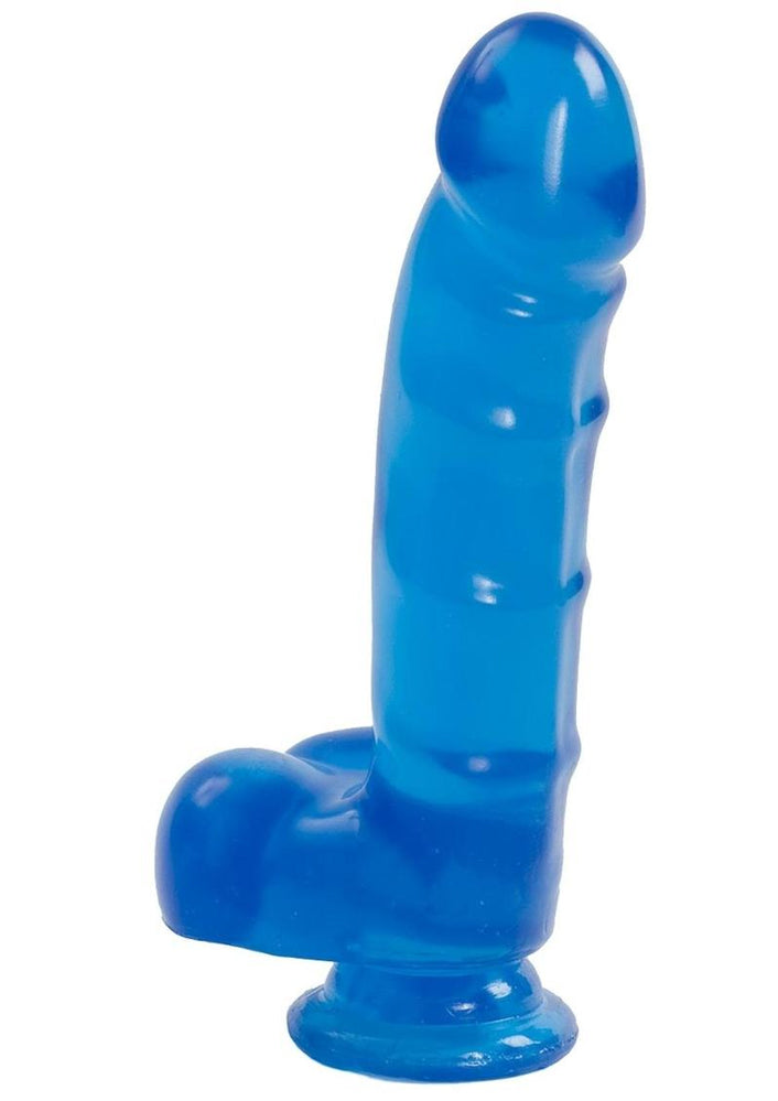 Jelly Jewels - Cock and Balls With Suction Cup - Blue by Doc Johnson