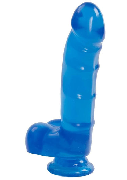 Jelly Jewels - Cock and Balls With Suction Cup - Blue by Doc Johnson