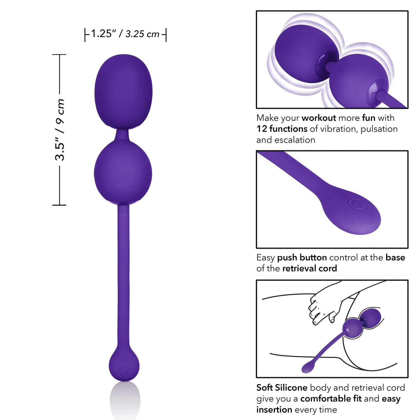 Rechargeable Dual Kegel - Purple by CalExotics