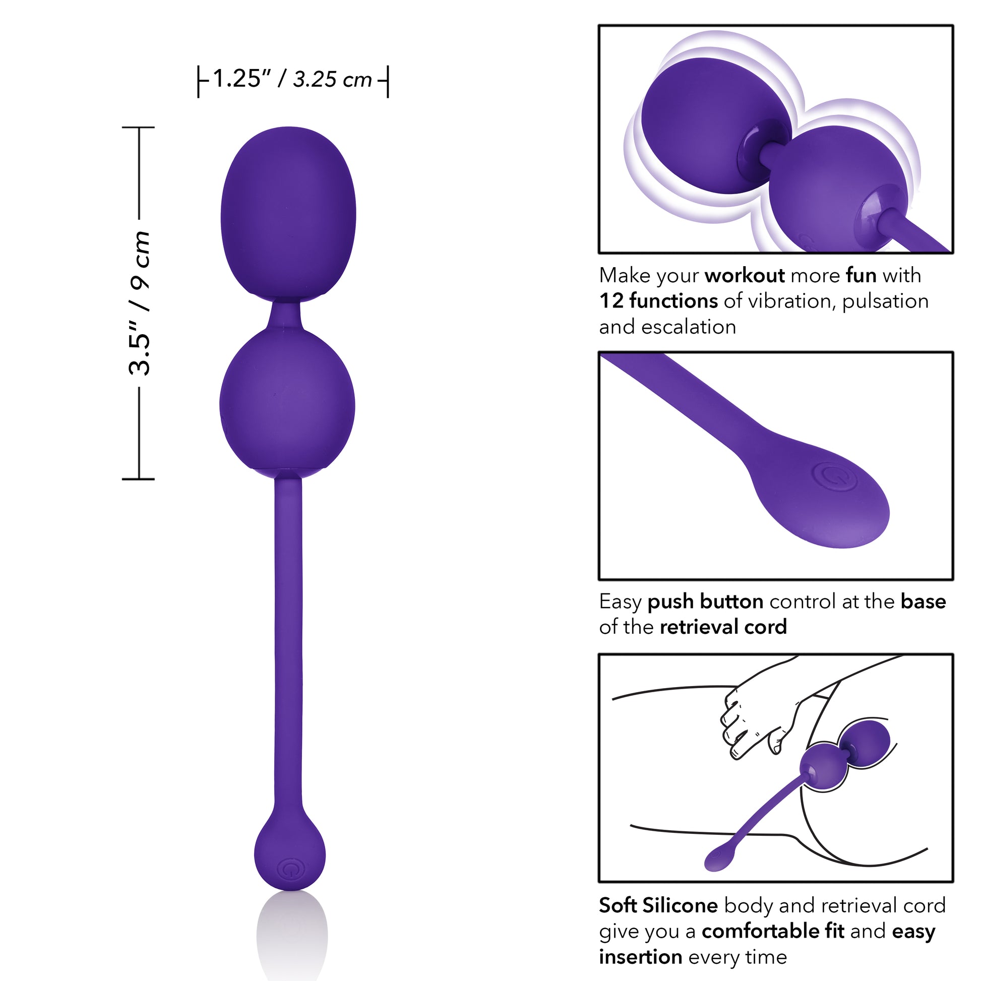 Rechargeable Dual Kegel - Purple by CalExotics