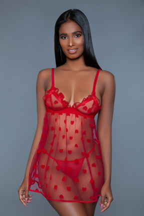 BeWicked Valentina Slip - Small (US 4–6), Red - BW-2032-S