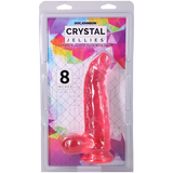 Doc Johnson Crystal Jellies Curved Realistic Dildo with Balls, 8 Inch, Pink - DJ0288-39-CD
