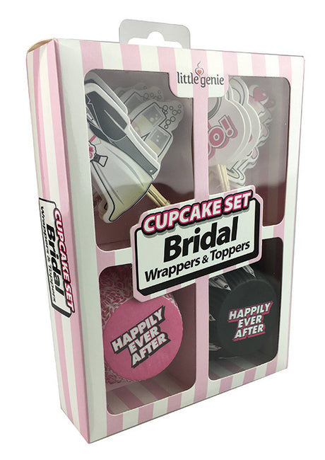 Little Genie Bridal Cupcake Wrappers & Toppers Set — 48pc - LG-NV053