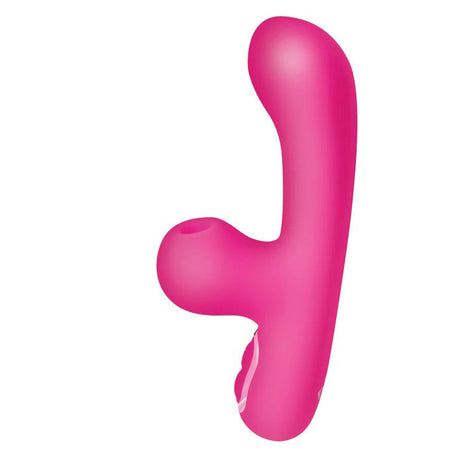 XR Brands G-Spot Rabbit Vibrator — Pink, Phthalate-Free Silicone - BNG-AH476