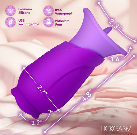 XR Brands Licking Violet Clitoral Sucking & Licking Vibrator — Purple - LG-AH928