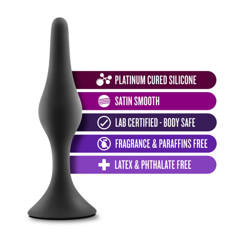 Blush Luxe Beginner Plug Small — Black Silicone, 0.75 in - BL-12615