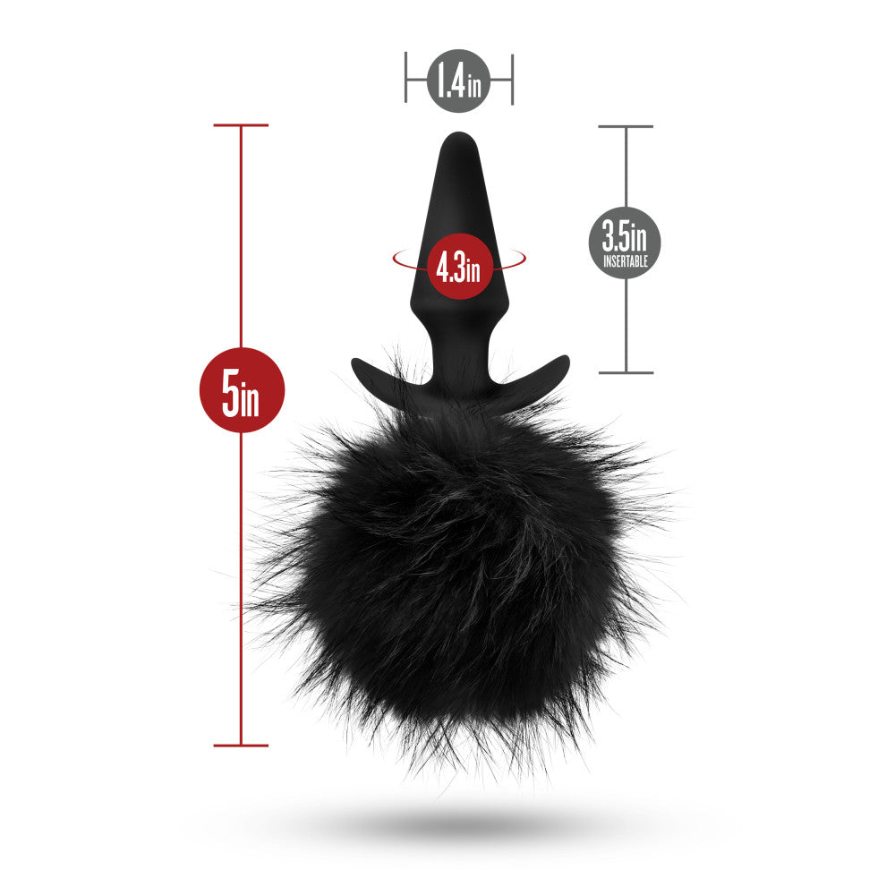 Temptasia - Bunny Tail Pom Plug - Black by Blush