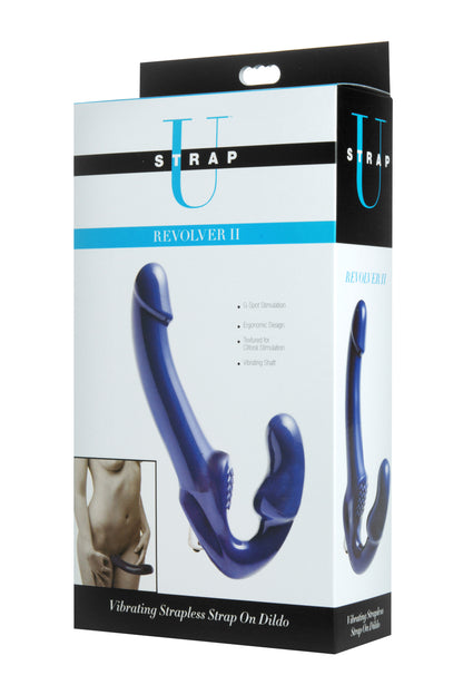 Revolver II Vibrating Strapless Strap on Dildo - Blue by XR Brands