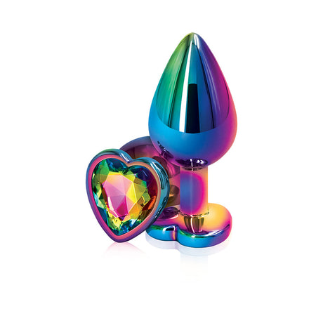 nsnovelties Rear Assets Multicolor Heart Medium Anal Plug - NSN0962-29