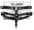 Sportsheets Shadow Garters — Black Faux Leather O-Ring Garters - SS10310