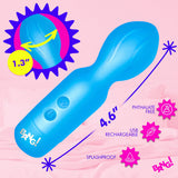 XR Brands Bang! Silicone Mini Wand, 18-Function — Blue, 4.6in - BNG-AH883-BL