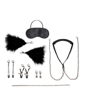 Electric Novelties 12-Piece Interchangeable Collar & Nipple Clip Set - Black - EL-LF1812