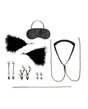 Electric Novelties 12-Piece Interchangeable Collar & Nipple Clip Set - Black - EL-LF1812