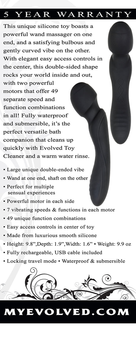 Evolved Novelties Wanderlust Double-Ended Silicone Rechargeable Vibrator - EN-RS-2230-2