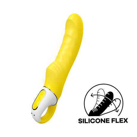 Satisfyer Yummy Sunshine Curved Silicone Vibrator, Yellow - SAT-YMMYSNSHNEV