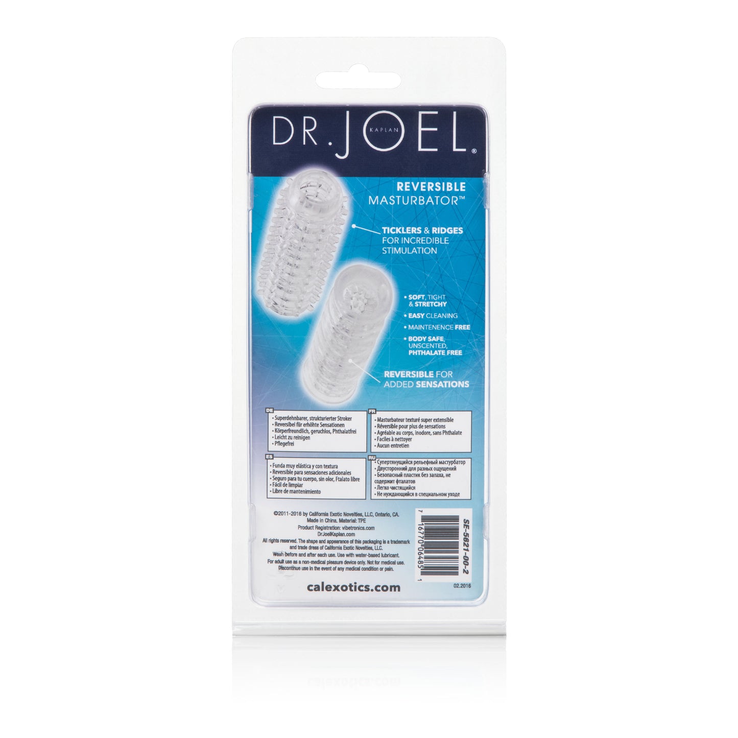 Dr. Joel Kaplan - Reversible Masturbator - Clear by CalExotics