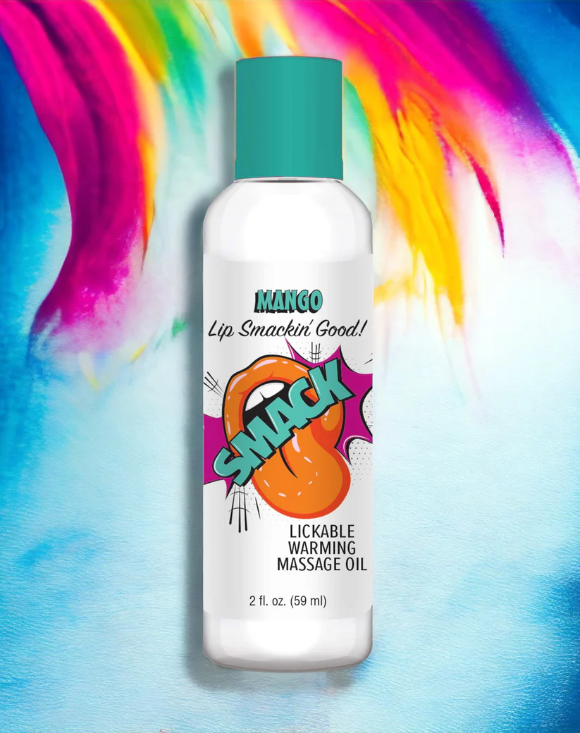 Little Genie Smack Mango Lickable Warming Massage Oil 2oz - LG-BT411