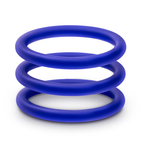 Blush Performance Vs1 Pure Silicone Cock Rings — 3-Pack Medium Indigo - BL-71812