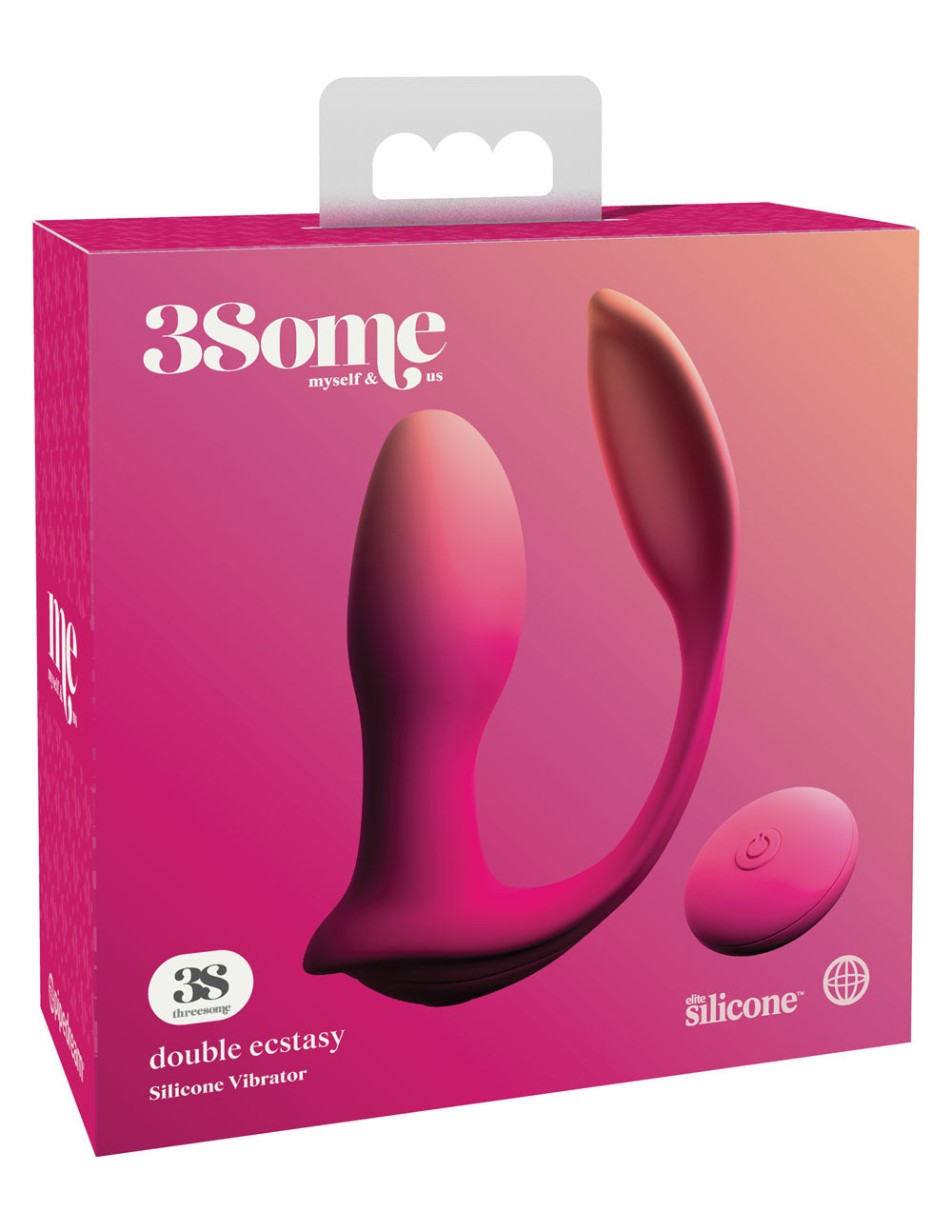 Threesome Double Ecstacy Silicone Vibrator - Pink by Pipedream