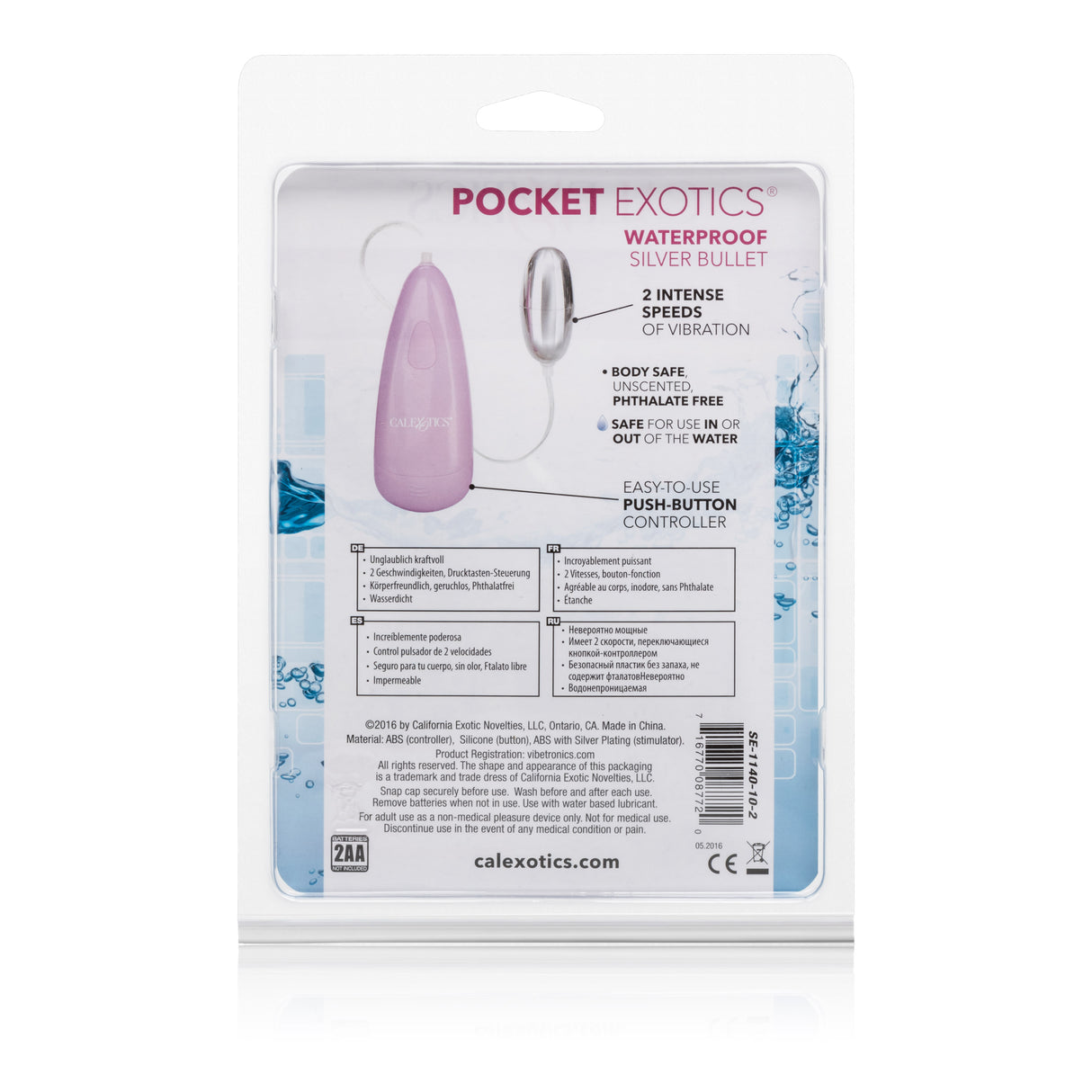 CalExotics Pocket Exotics Waterproof Silver Bullet Vibrator — Pink - SE1140102