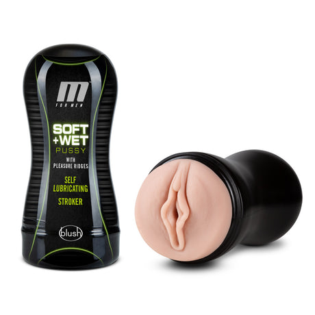 Blush M for Men Soft & Wet Stroker Cup with Pleasure Ridges — Vanilla - BL-84013