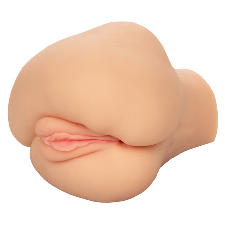CalExotics Stroke It Side Banger — Ivory Dual-Chamber Masturbator, 8" x 9.25" - SE0913153