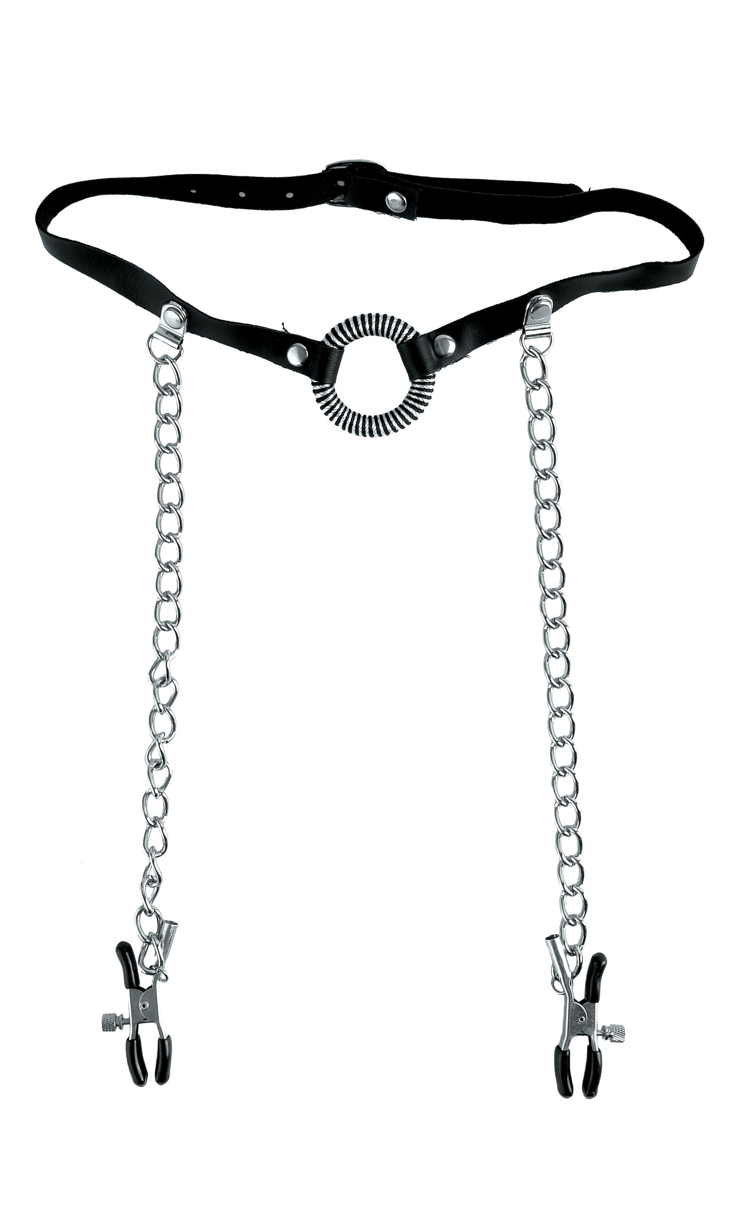 Fetish Fantasy Series Limited Edition O-Ring Gag and Nipple Clamps - Black by Pipedream