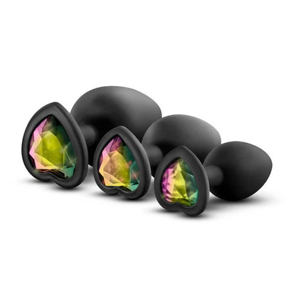 Luxe - Bling Plugs Training Kit - Black with Rainbow Gems by Blush