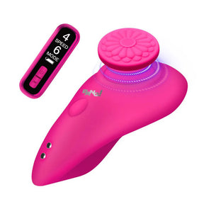 XR Brands Silicone Panty Vibrator with Digital Remote — Pink - BNG-AH745