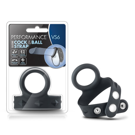 Blush Performance Vs6 Silicone Cock & Ball Strap — Black - BL-91715