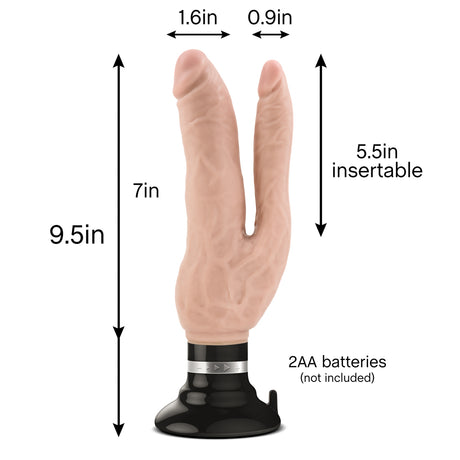 Blush Dr. Skin Double Vibe — Dual Vibrating Dildos, Beige - BL-15103