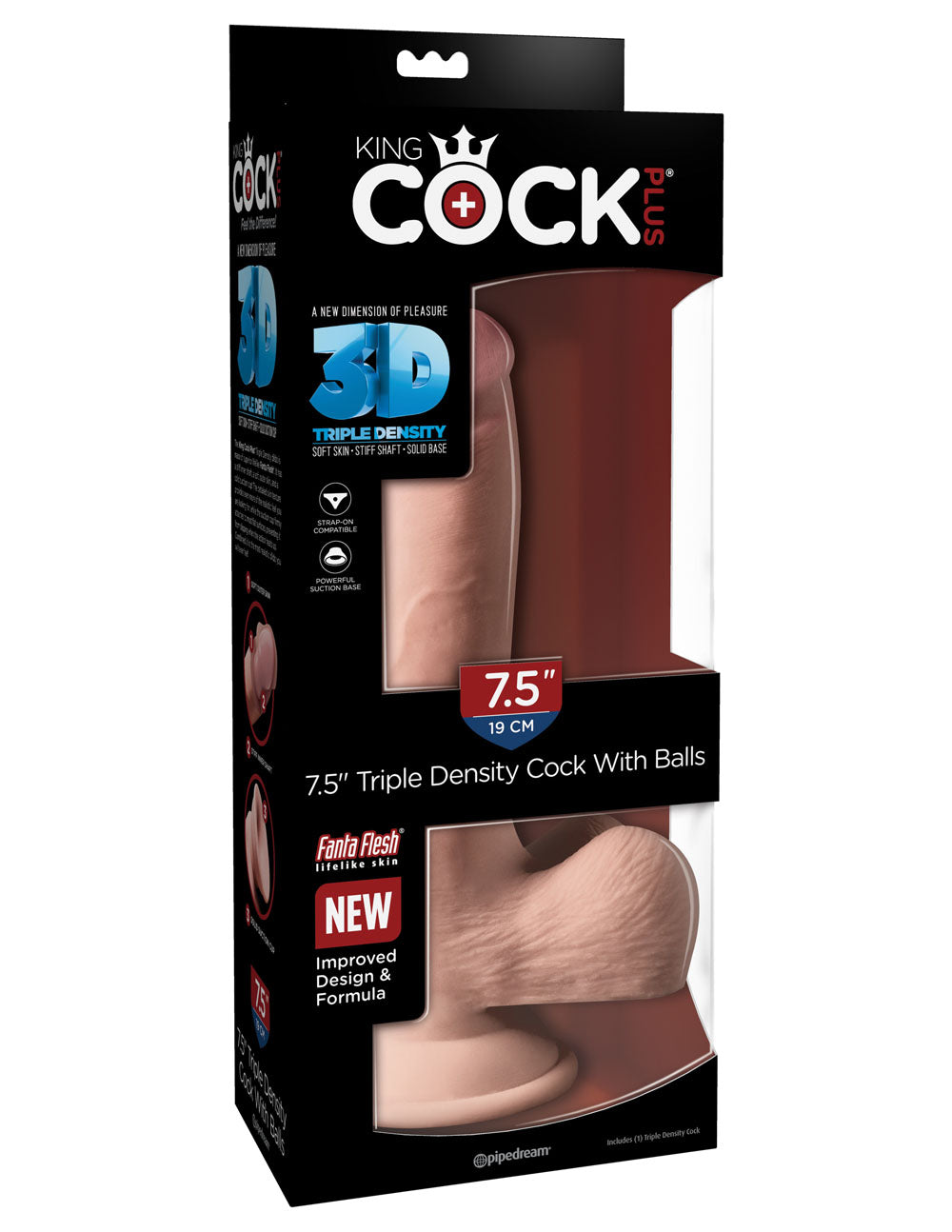 King Cock Plus Triple Density 7.5 Inch Cock With Balls - Flesh by Pipedream
