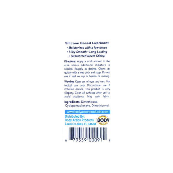 Body Action Anal Glide Silicone Lubricant, 2 oz Pump - BA-AG20