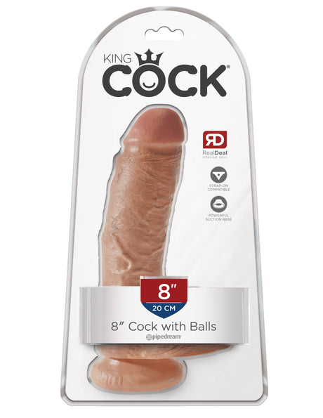 Pipedream King Cock 8-Inch Realistic Dildo with Suction Base, Tan - PD5507-22