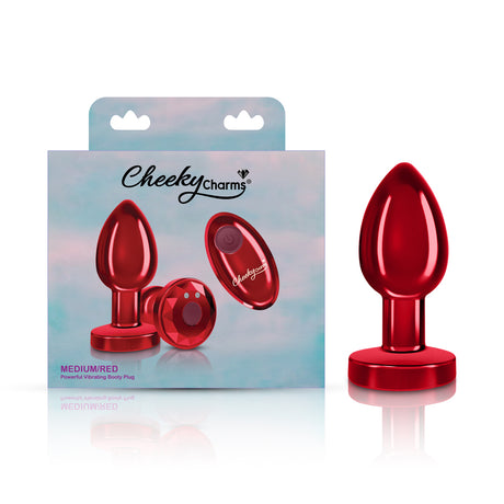Vibrating Red Metal Remote Plug - Medium