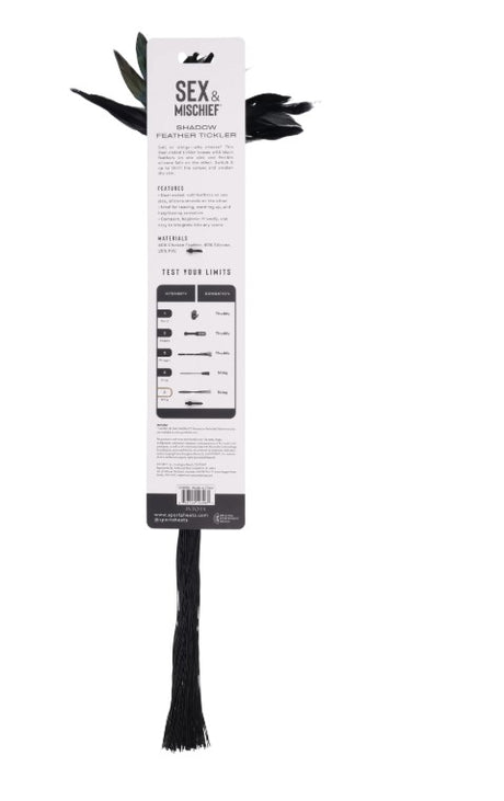 Sportsheets Shadow Feather Tickler — Black, Dual-Sided - SS10306