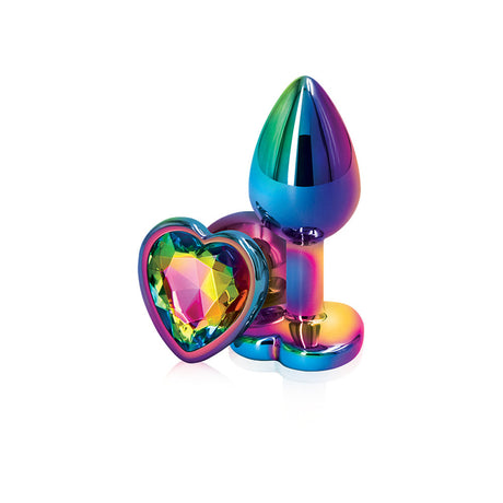 nsnovelties Rear Assets Small Multicolor Heart Anal Plug - NSN0962-19