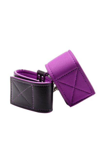 Reversible Ankle Cuffs Premium Bonded Leather and Neoprene - Purple by Shots