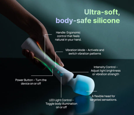 Illumination The Wand — Rechargeable Wand Vibrator with RGB Lighting - PM-P00542