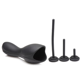 "10x Vibrating Penis Head Teaser With Urethral Sounds - Black TV-AG880"