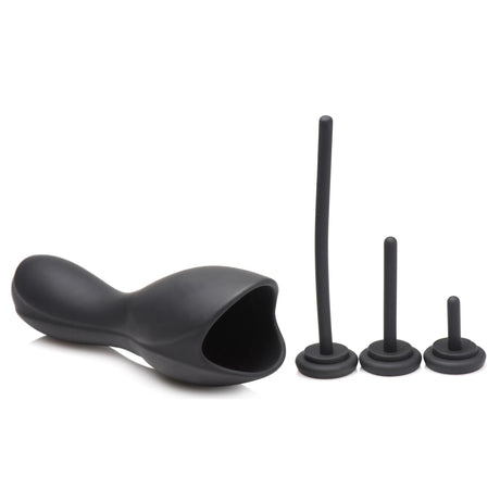 "10x Vibrating Penis Head Teaser With Urethral Sounds - Black TV-AG880"