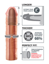 Fantasy X-Tension Mega 3-Inch Extension - Flesh by Pipedream