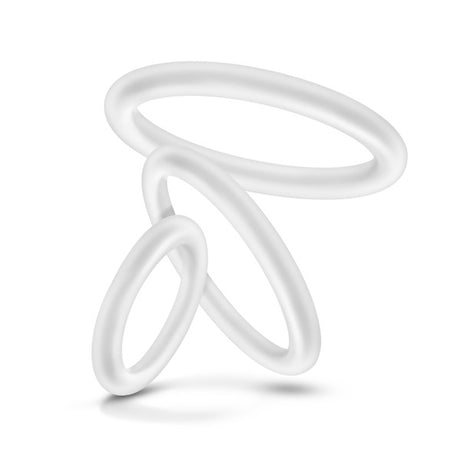 Blush Performance Pure Silicone Cock Ring Set, 3 Sizes, White Glow - BL-370819